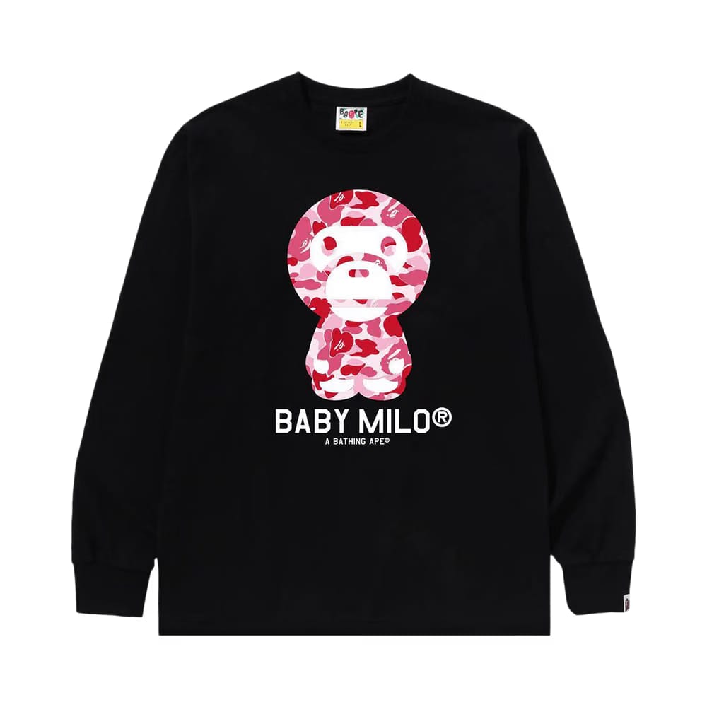 BAPE ABC Camo Baby Milo Long-Sleeve T-Shirt Black/Pink