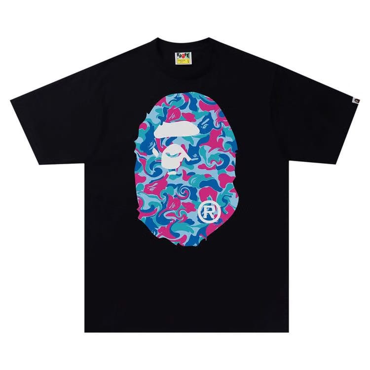 BAPE Marble Camo Big Ape Head T-Shirt Black