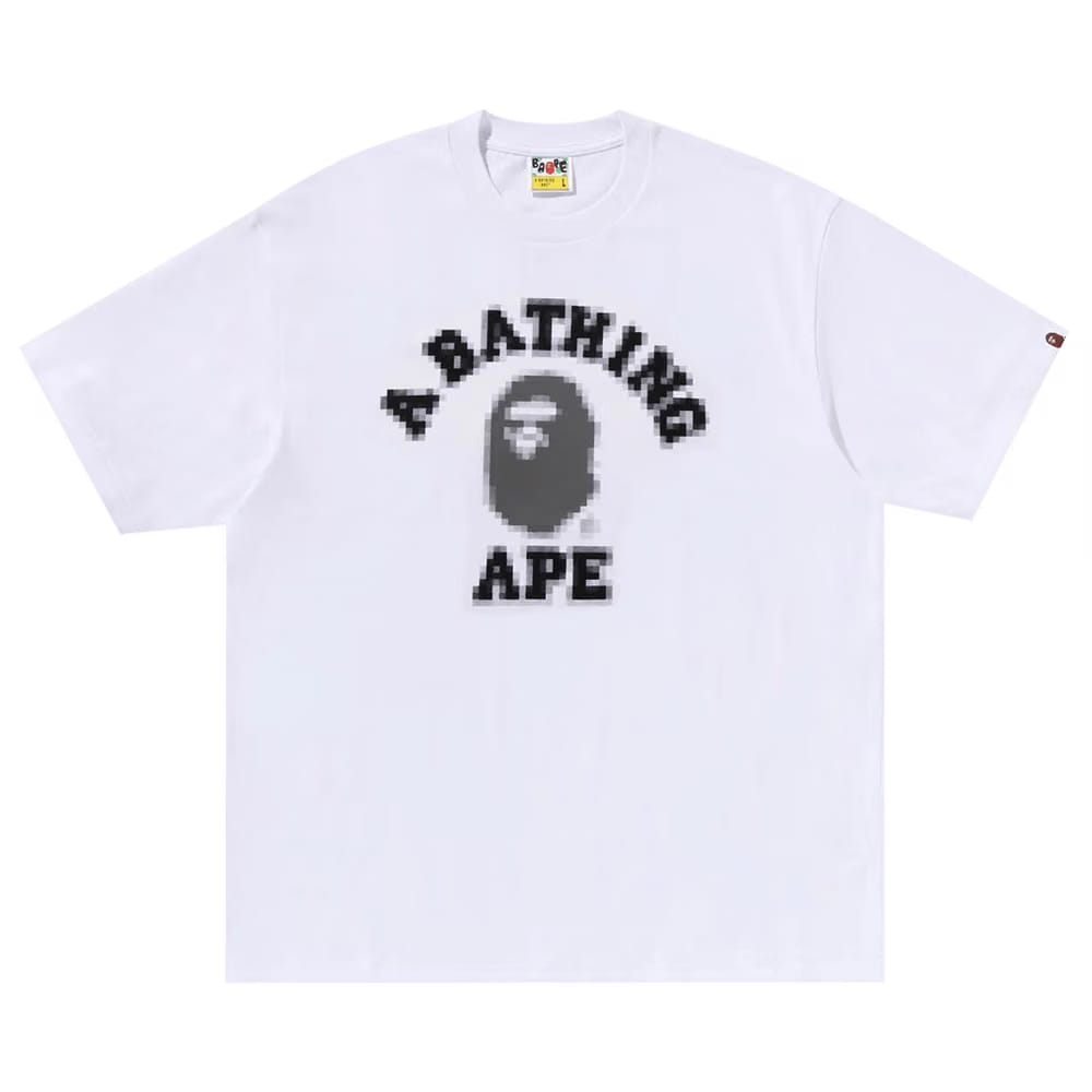 BAPE Pixal College Relaxed Fit T-Shirt White