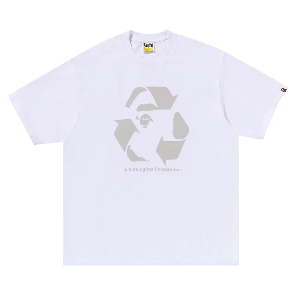 BAPE Recycle Motif Relaxed Fit T-Shirt White