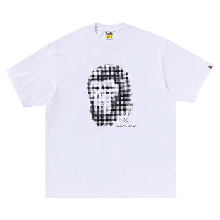 BAPE Pixel Comic Ape Head Relaxed Fit T-Shirt White