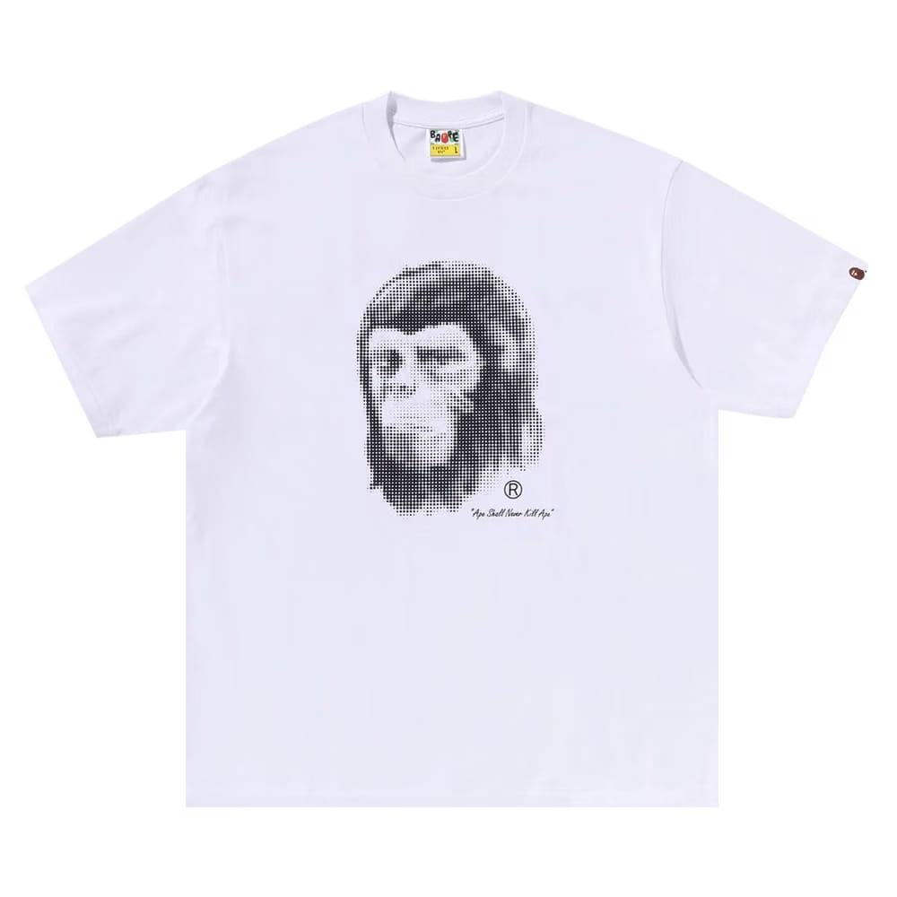 BAPE Pixel Comic Ape Head Relaxed Fit T-Shirt White