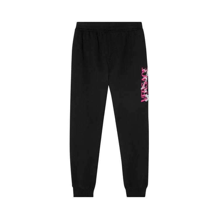 Versace Silver Baroque Sweatpants Black
