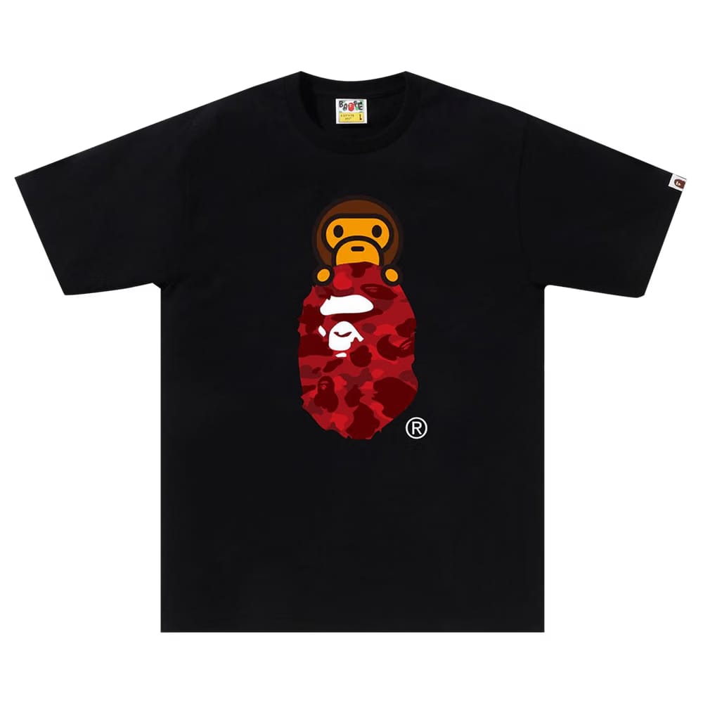 BAPE Color Camo Milo On Ape Head T-Shirt Black/Red