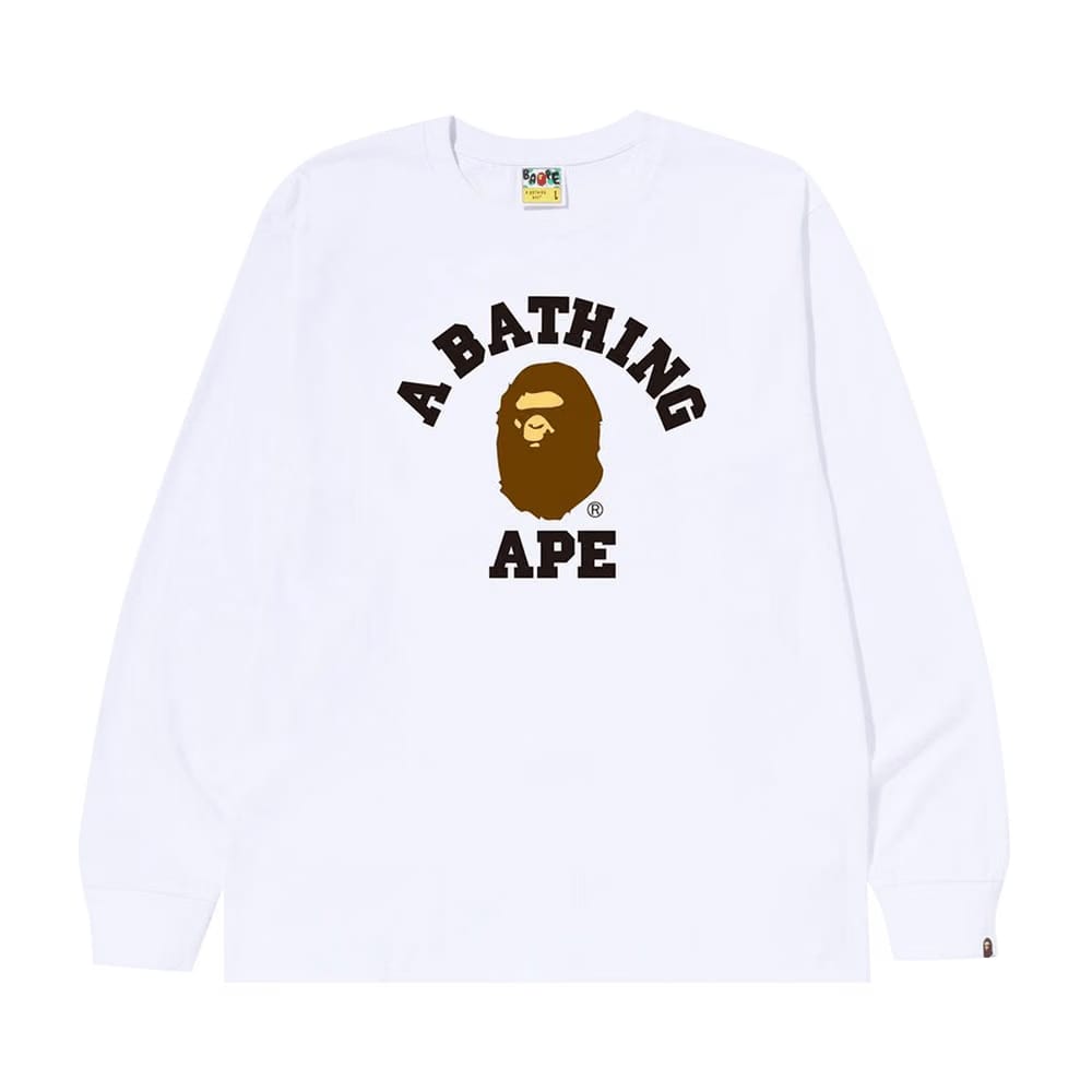 BAPE College Long-Sleeve T-Shirt White