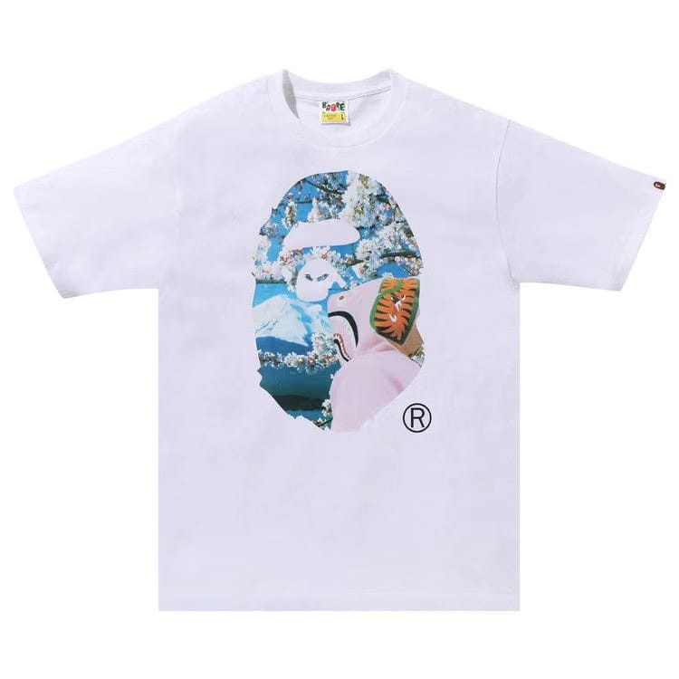 BAPE Sakura Ape Head Photo T-Shirt #1 White