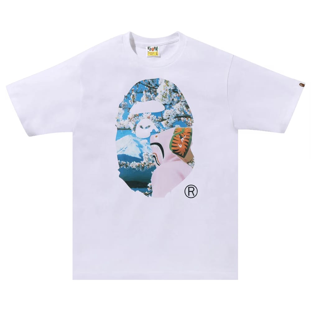 BAPE Sakura Ape Head Photo T-Shirt #1 White