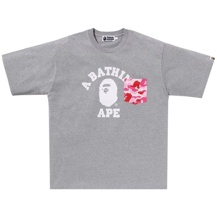 BAPE ABC Camo College Pocket Relaxed T-Shirt Grey