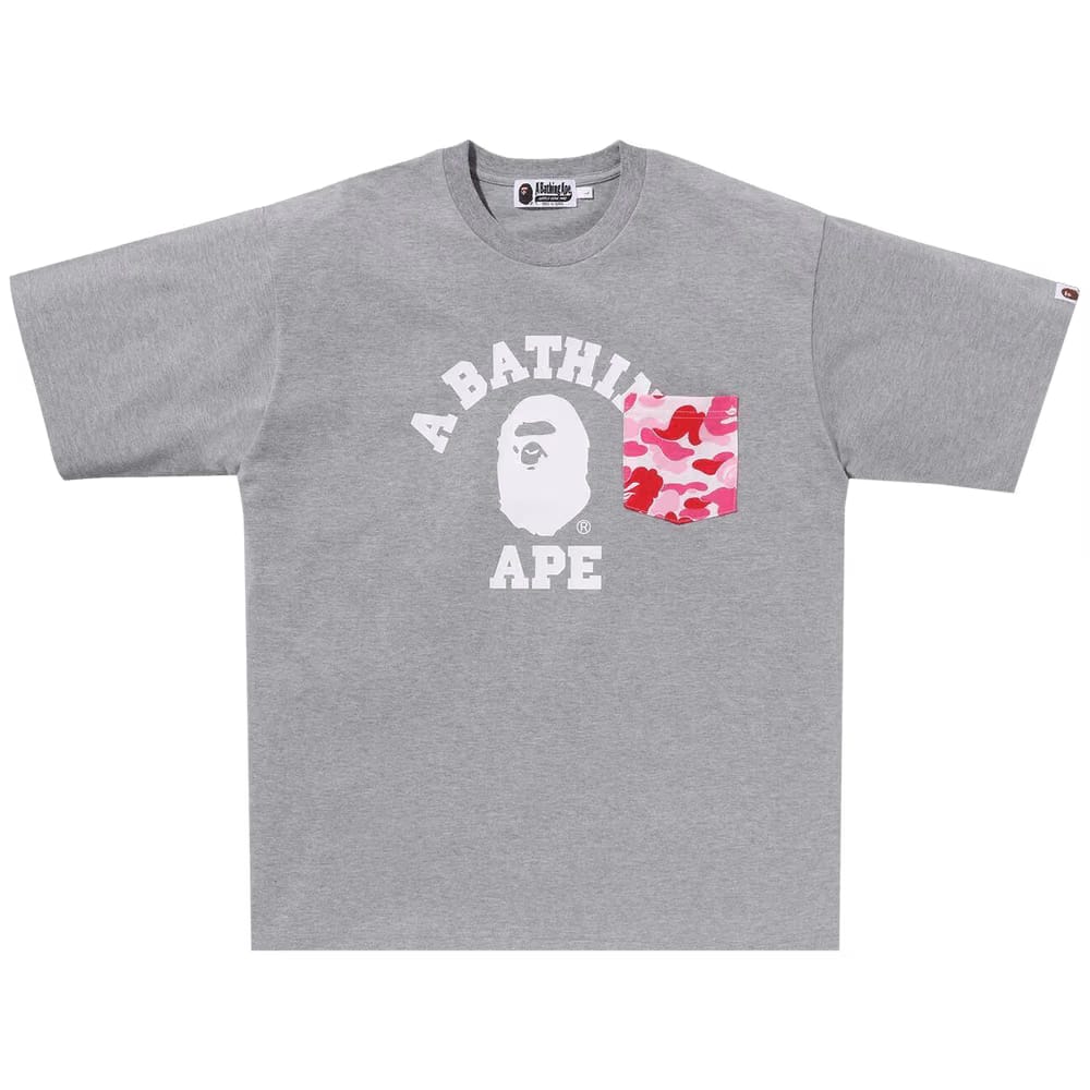 BAPE ABC Camo College Pocket Relaxed T-Shirt Grey