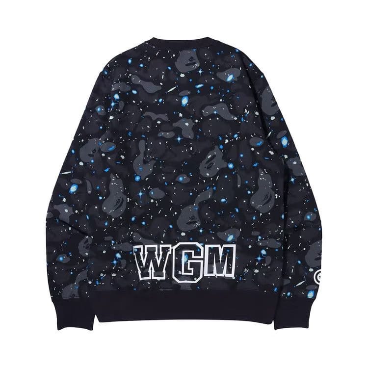 BAPE Space Camo Shark Crewneck Black