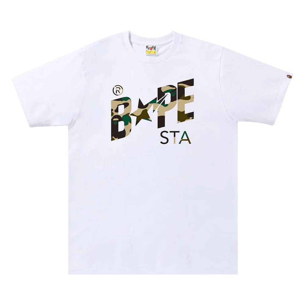 BAPE 1st Camo BAPE Sta Logo T-Shirt White/Yellow