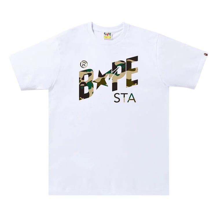 BAPE 1st Camo BAPE Sta Logo T-Shirt White/Yellow