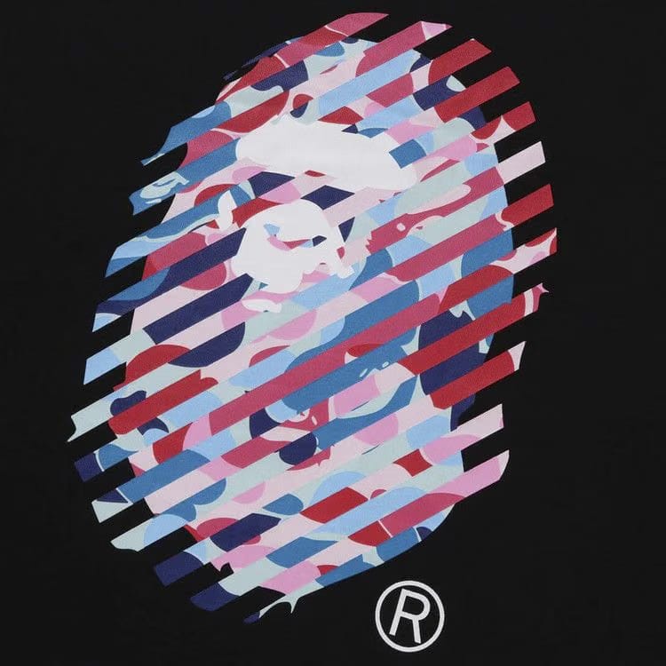 BAPE ABC Camo Illusion Ape Head Relaxed Fit T-Shirt Black