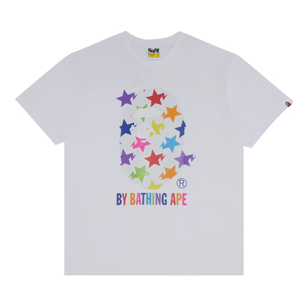 BAPE Big Head Ape Star Festival T-Shirt Multicolor/White