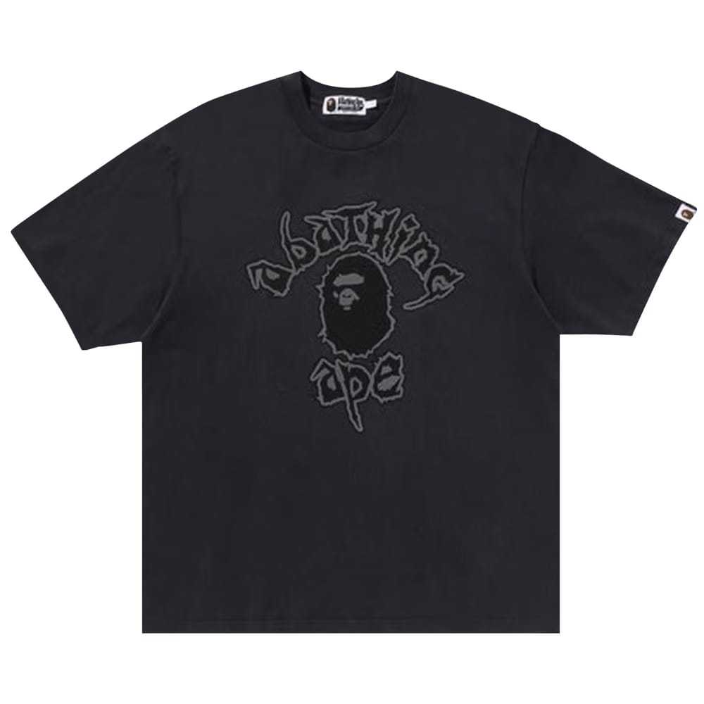 BAPE Mad College Garment Dyed Relaxed Fit T-Shirt Black
