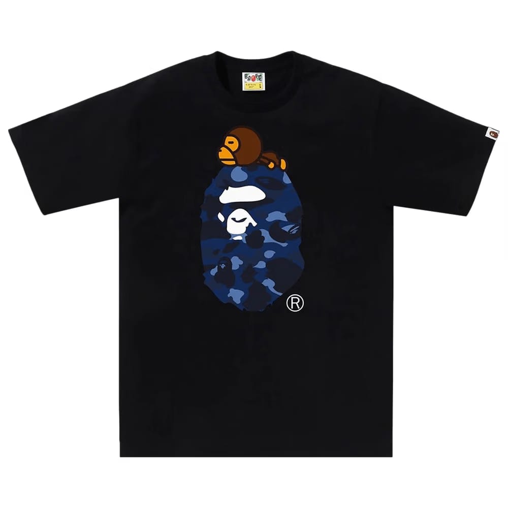 BAPE Color Camo Milo On Big Ape T-Shirt Black/Navy