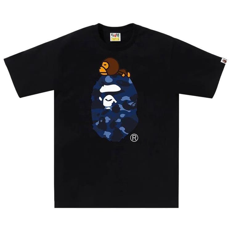 BAPE Color Camo Milo On Big Ape T-Shirt Black/Navy