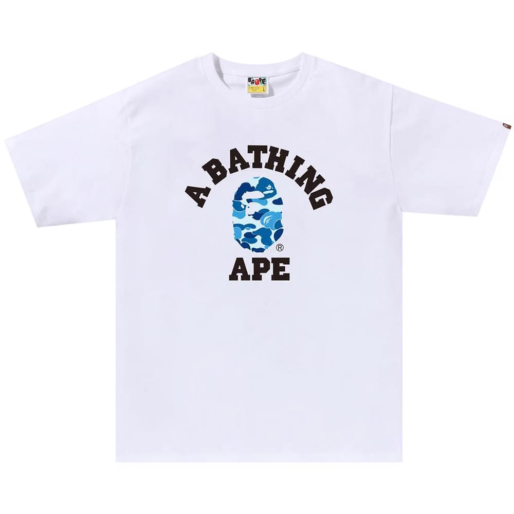 BAPE ABC Camo College T-Shirt White/Blue
