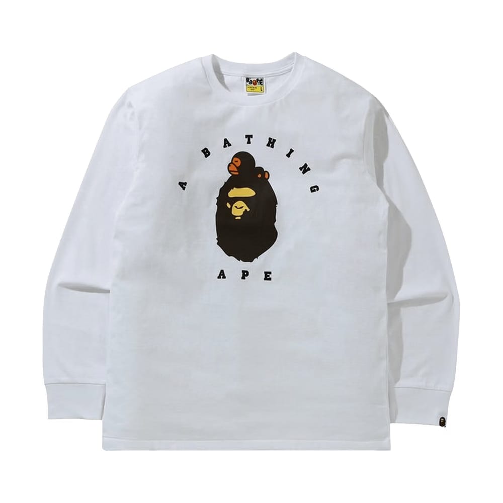BAPE Milo On Ape Long-Sleeve T-Shirt White