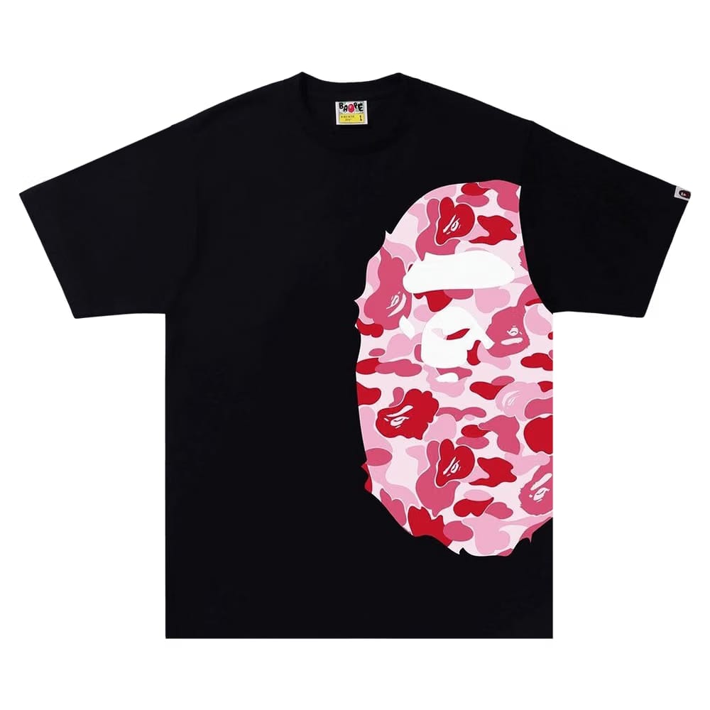 BAPE ABC Camo Side Big Ape Head T-Shirt Black/Pink