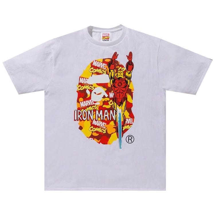 BAPE x Marvel Camo Iron Man T-Shirt White