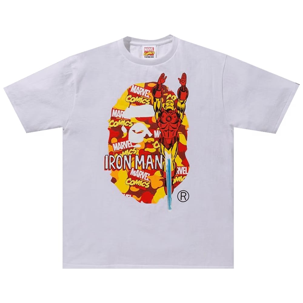 BAPE x Marvel Camo Iron Man T-Shirt White