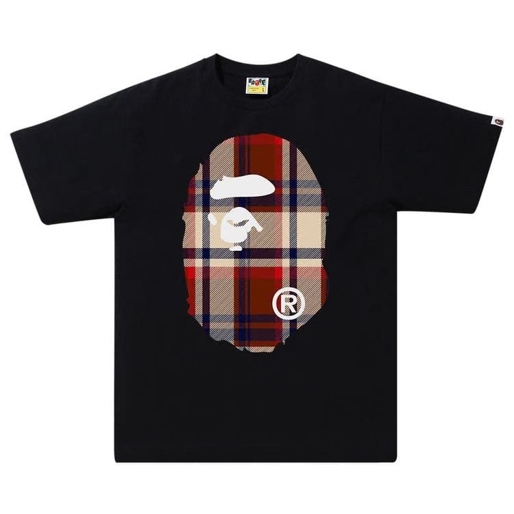 BAPE Check Big Ape Head T-Shirt Black/Red