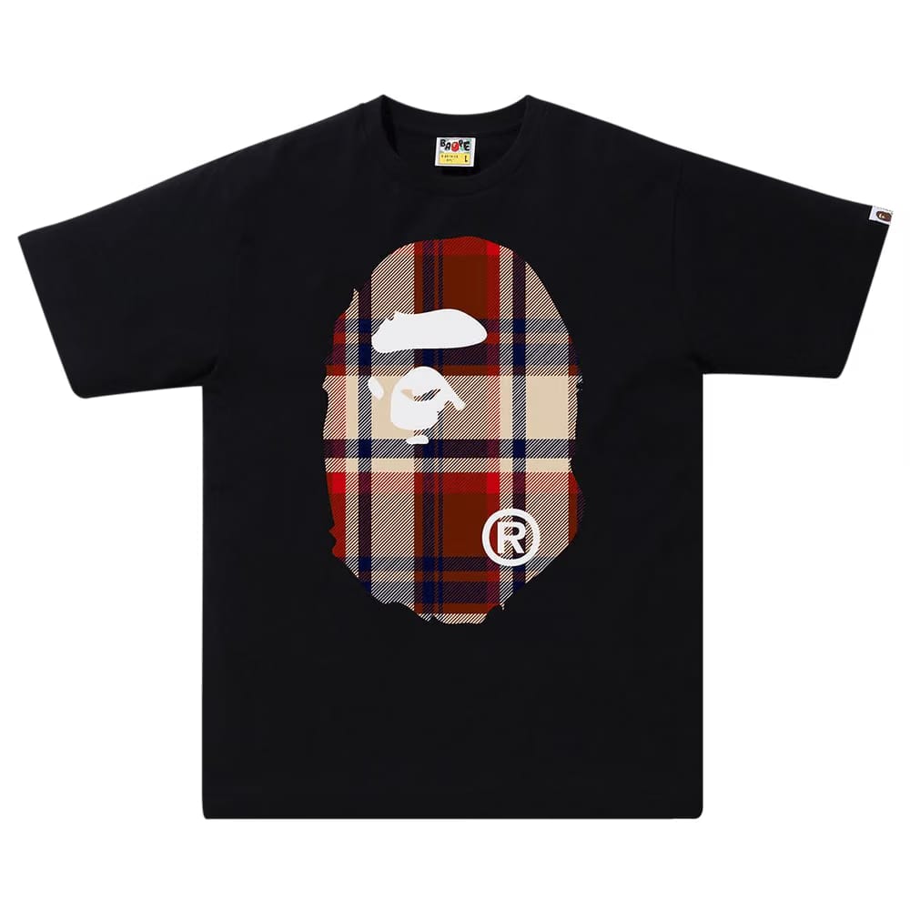 BAPE Check Big Ape Head T-Shirt Black/Red