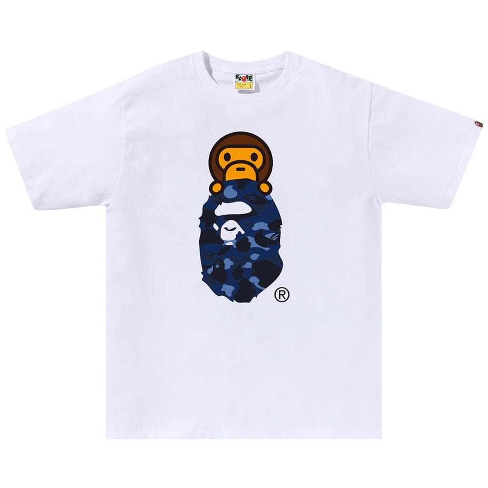 BAPE Color Camo Milo On Ape Head T-Shirt White/Navy