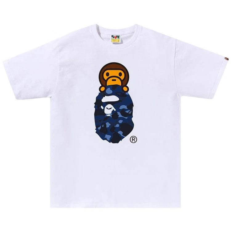 BAPE Color Camo Milo On Ape Head T-Shirt White/Navy