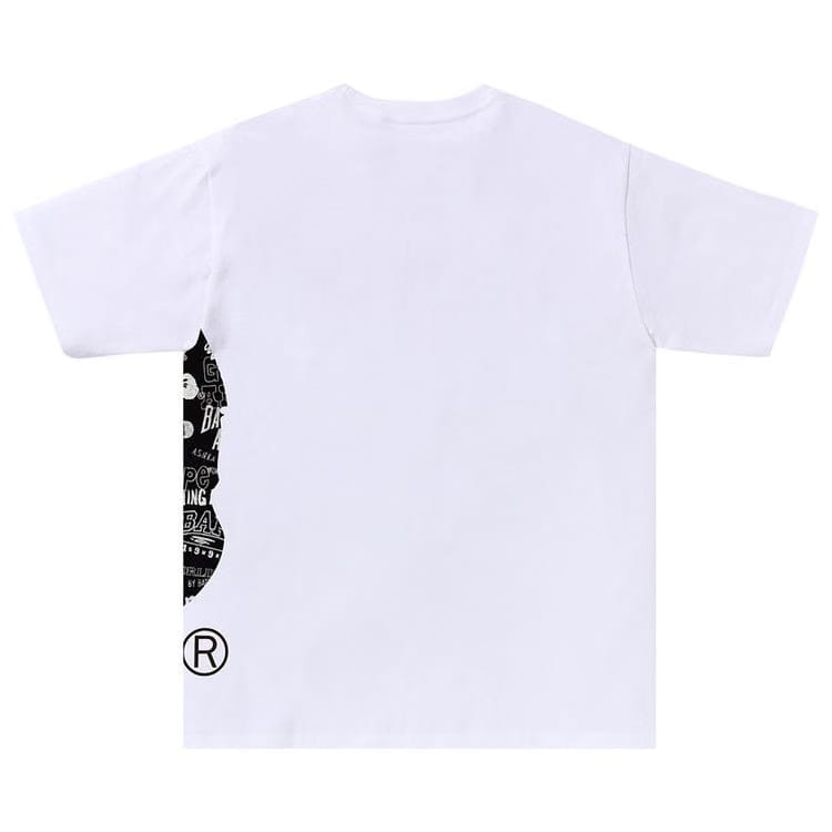 BAPE Hand Drawn Pattern Side Big Ape Head T-Shirt White/Black
