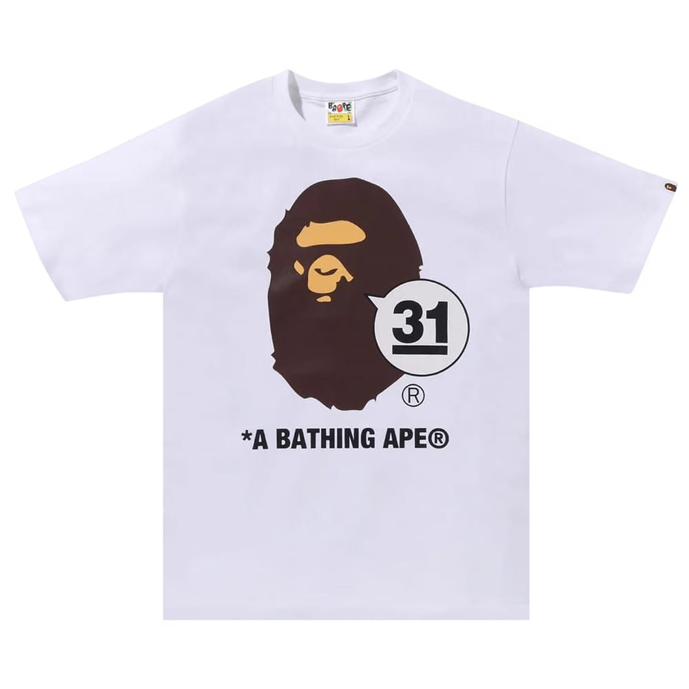 BAPE A Bathing Ape 31st Anniv. Ape Head T-Shirt White