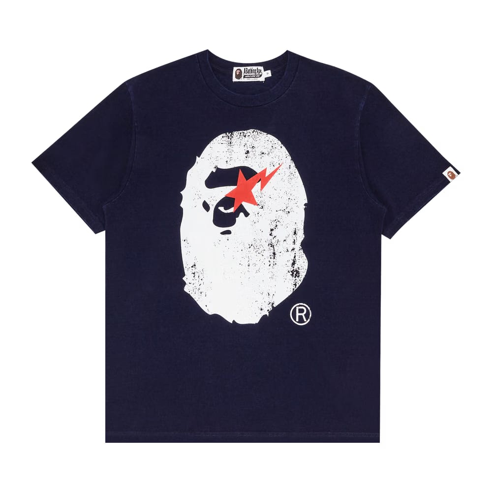 BAPE Ape Head Indigo T-Shirt Light Indigo