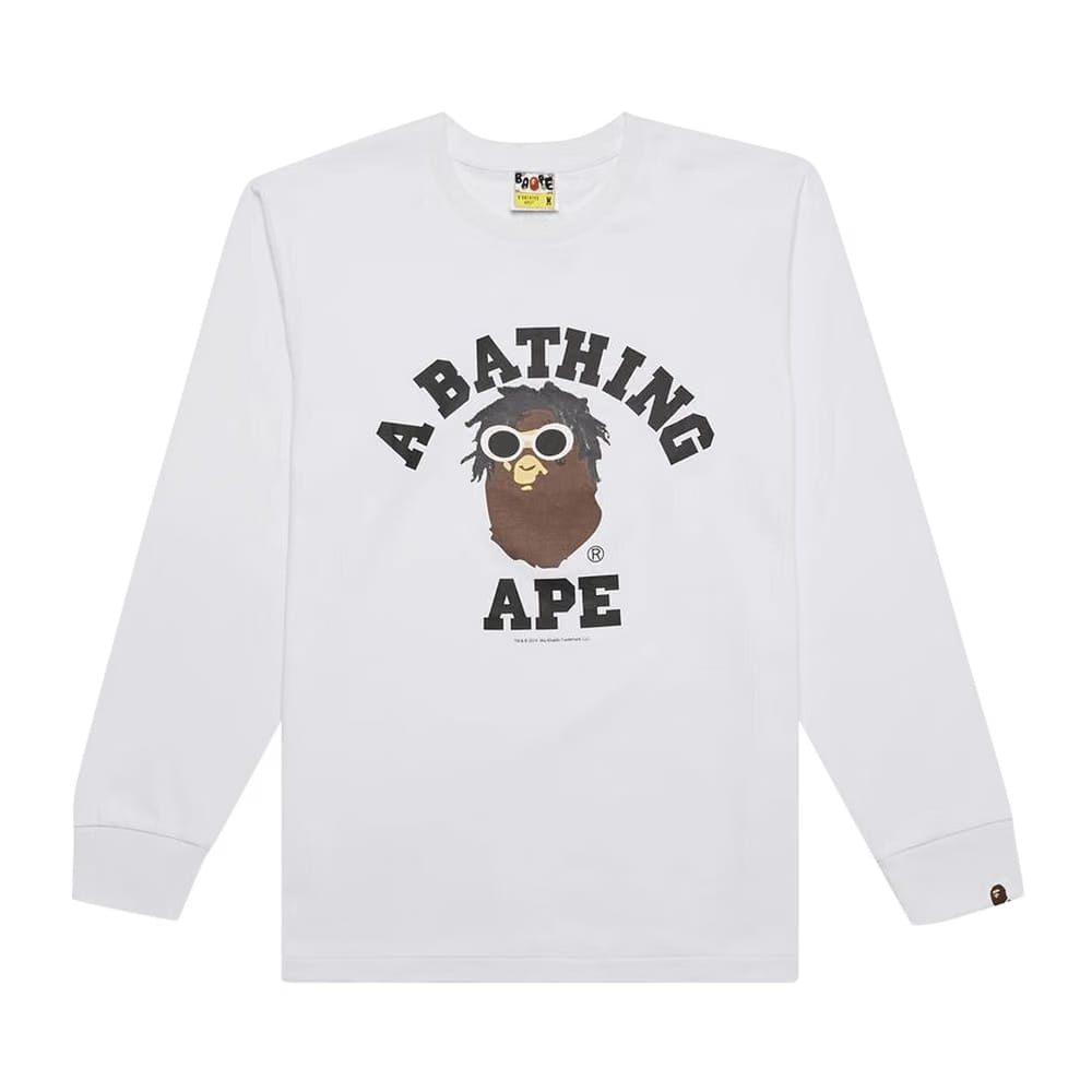 BAPE College L/S T-Shirt White