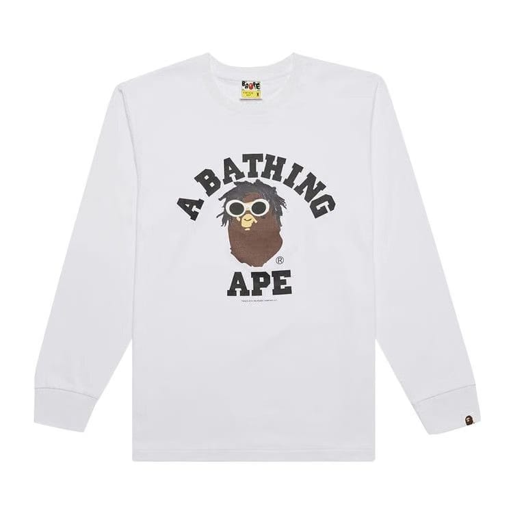 BAPE College L/S T-Shirt White