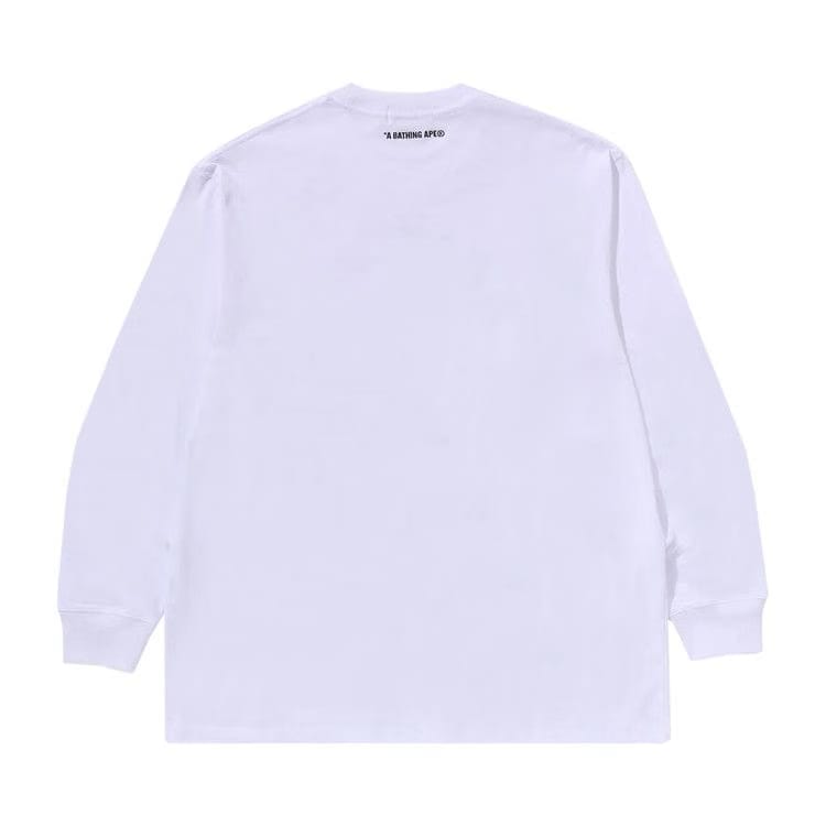 BAPE College Relaxed Fit Long-Sleeve T-Shirt White
