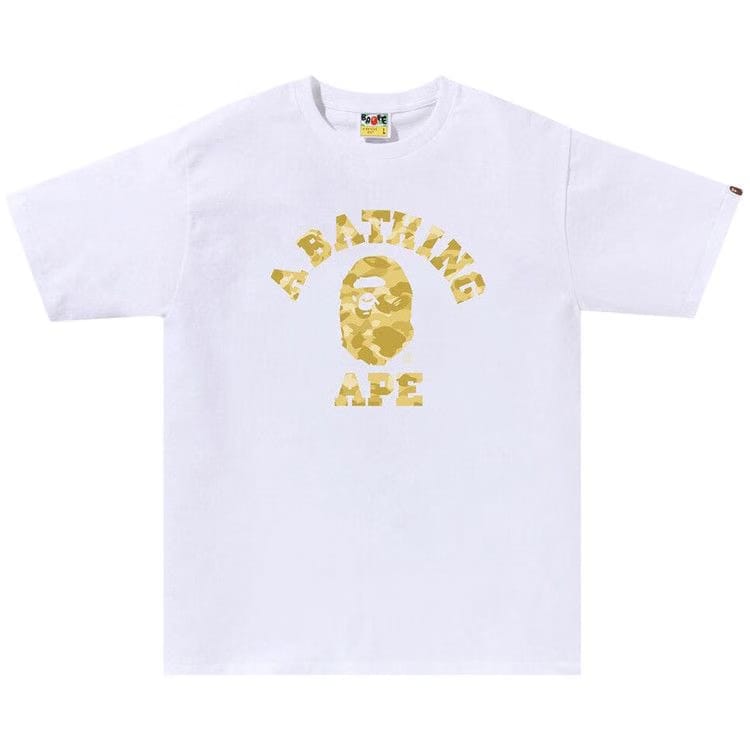 BAPE Color Camo College T-Shirt White/Yellow