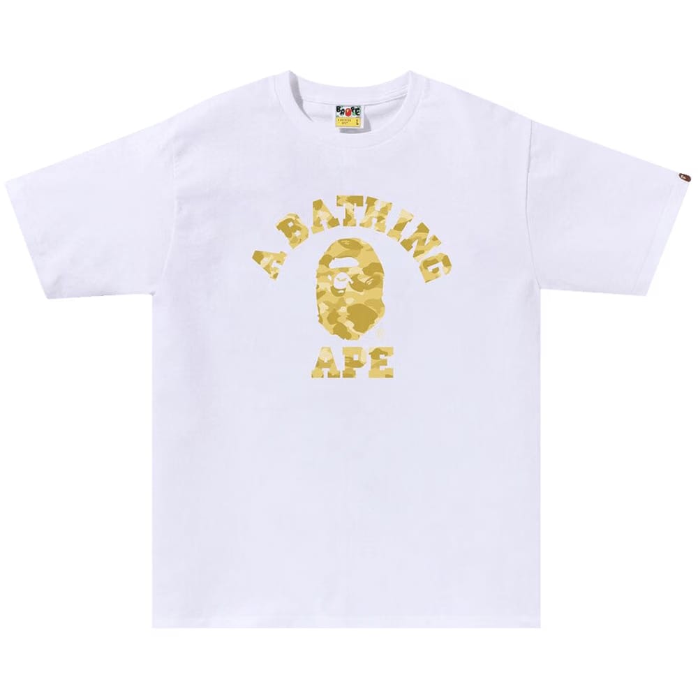 BAPE Color Camo College T-Shirt White/Yellow