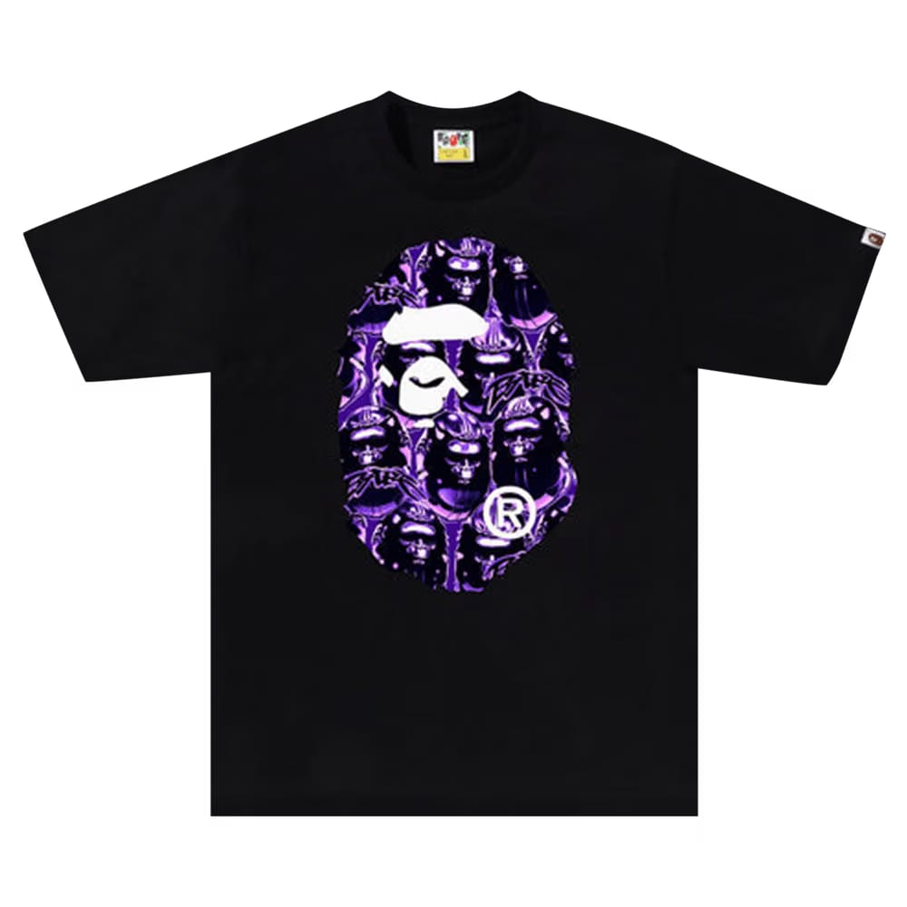BAPE Ape Head Graffiti Big Ape Head T-Shirt Black/Purple