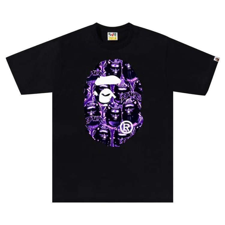 BAPE Ape Head Graffiti Big Ape Head T-Shirt Black/Purple