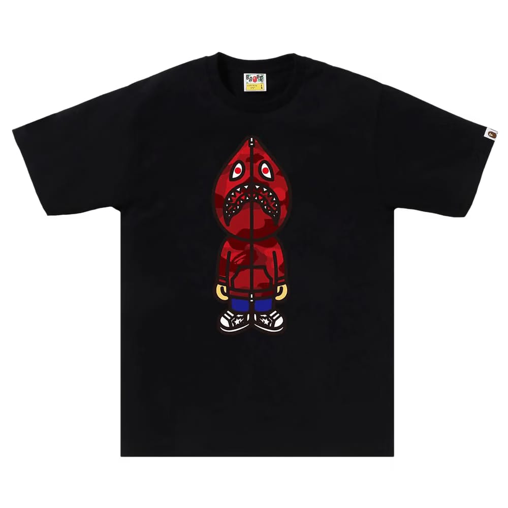 BAPE Color Camo Classic Milo Shark T-Shirt Black/Red