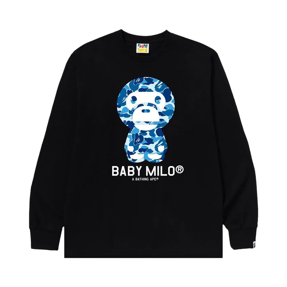 BAPE ABC Camo Baby Milo Long-Sleeve T-Shirt Black/Blue