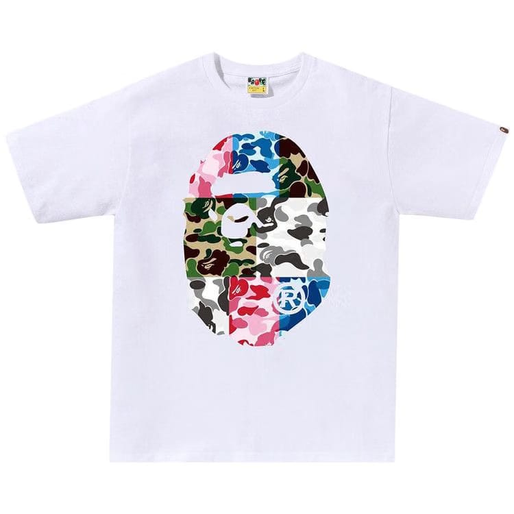 BAPE ABC Camo Crazy Big Ape Head T-Shirt White