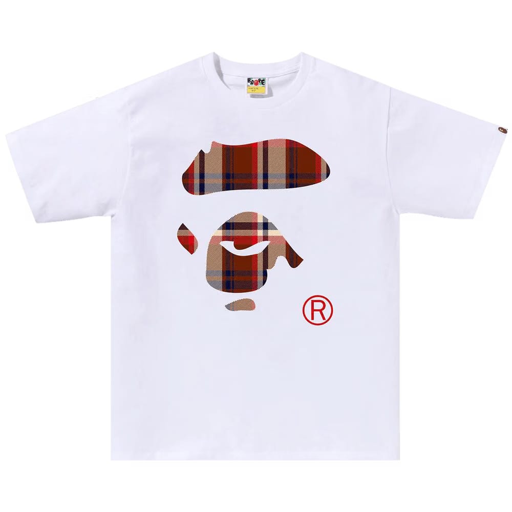 BAPE Check Ape Face T-Shirt White