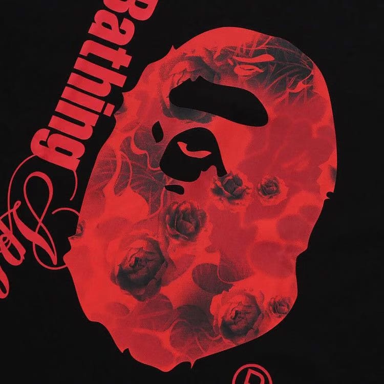 BAPE Floral Solid Camo Ape Head Relaxed Fit T-Shirt Black