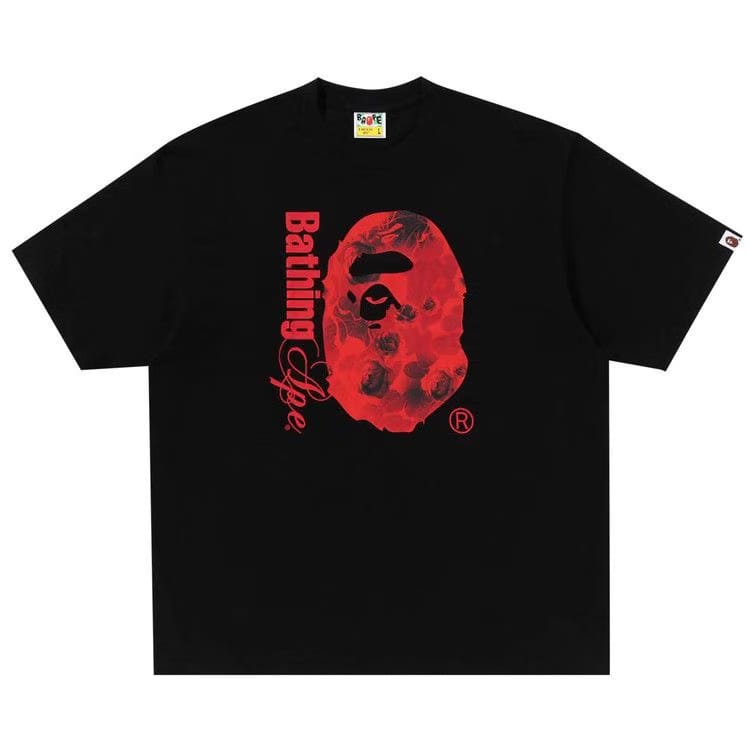 BAPE Floral Solid Camo Ape Head Relaxed Fit T-Shirt Black