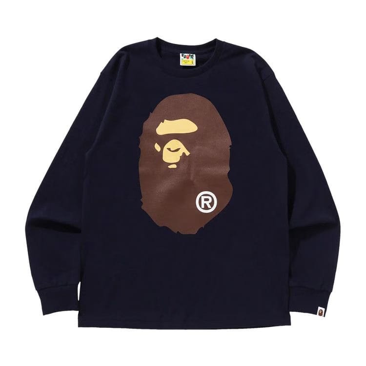 BAPE Big Ape Head Long-Sleeve T-Shirt Navy