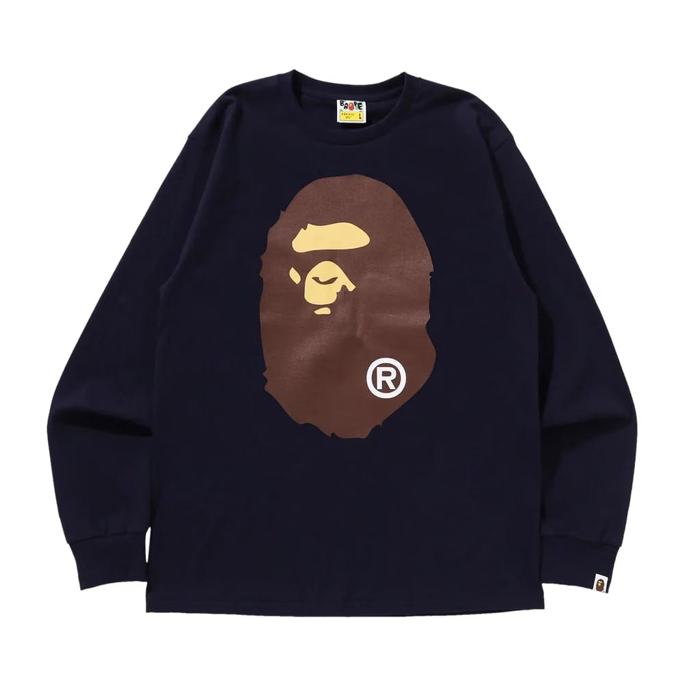 BAPE Big Ape Head Long-Sleeve T-Shirt Navy