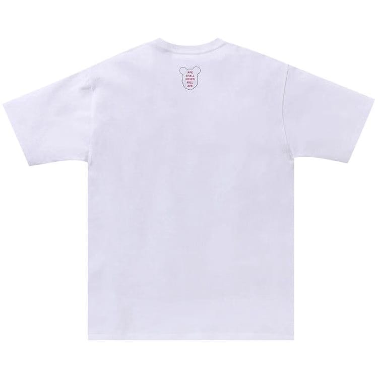 BAPE x MEDICOM TOY Bear College T-Shirt White
