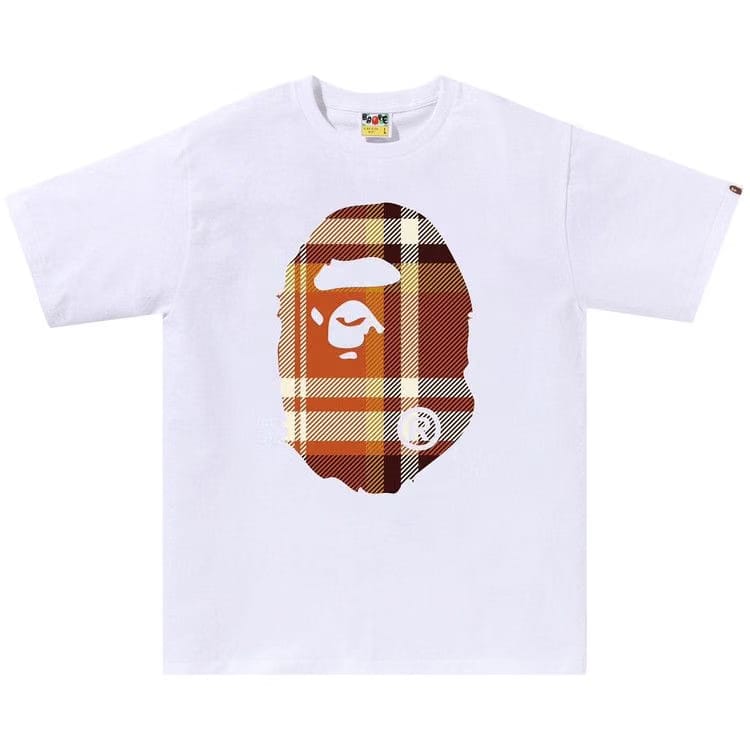 BAPE Check Big Ape Head T-Shirt White